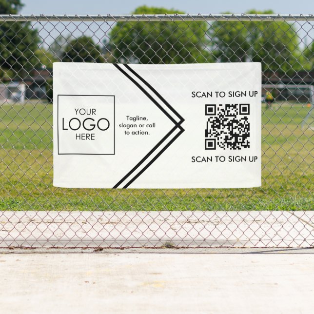 Tradeshow Display Signage QR Code Upload Your Logo Banner (Insitu)