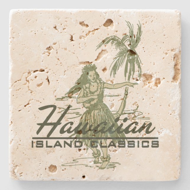 Tradewinds Hawaiian Hula Girl Tiki Bar Coasters (Front)