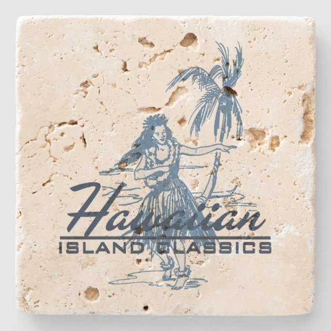 Tradewinds Hawaiian Hula Girl Tiki Bar Coasters (Front)