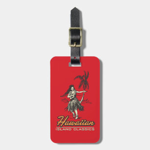 Tradewinds Hawaiian Island Hula Girl Bright Luggage Tag
