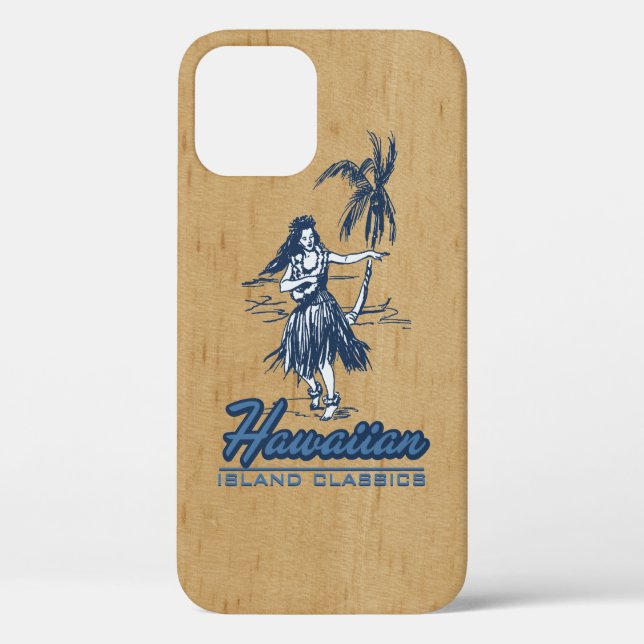Tradewinds Hawaiian Island Hula Girl Faux Wood  Case-Mate iPhone Case (Back)