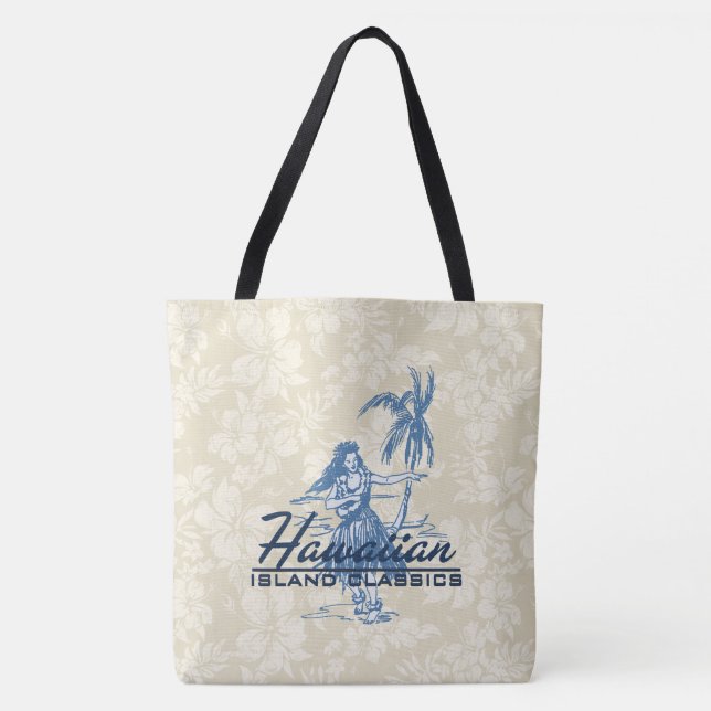 Tradewinds Hawaiian Island Hula Hibiscus Beach Bag (Front)