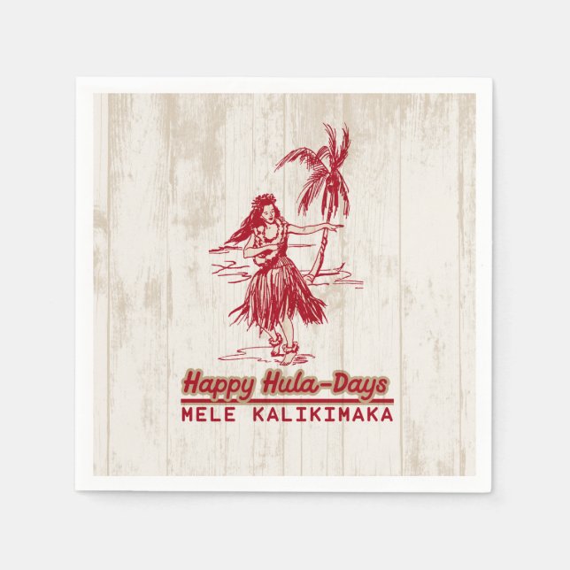 Tradewinds Holiday Hawaiian Hula Girl Napkin (Front)