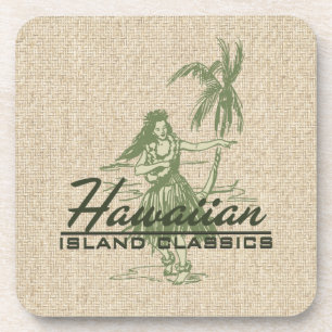 Tradewinds Hula Girl Hawaiian Cork-backed Coasters