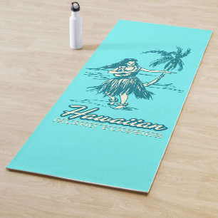 Tradewinds Hula Girl Reverses to Hawaiian Hibiscus Yoga Mat