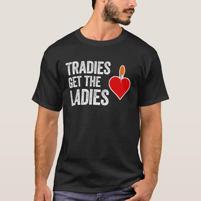 Tradies Builder Bricky Chippy Sparky Electrician C T-Shirt (Front)