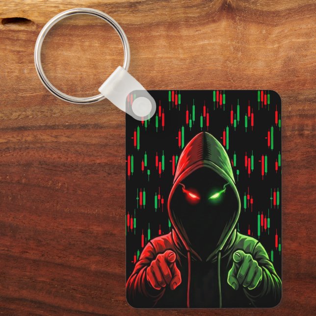 Trading Chart Pattern Streetwear Red Green Candle Keychain (Front)