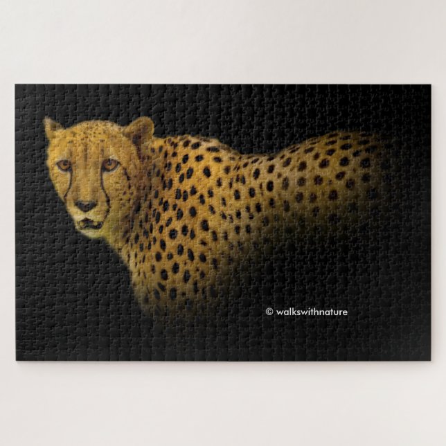 Trading Glances with a Magnificent Cheetah Jigsaw Puzzle (Horizontal)