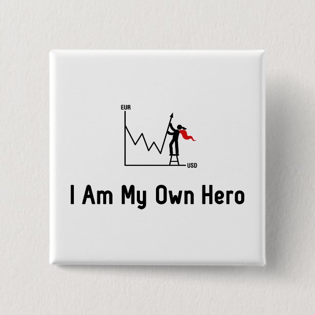 Trading Hero 2 Inch Square Button (Front)