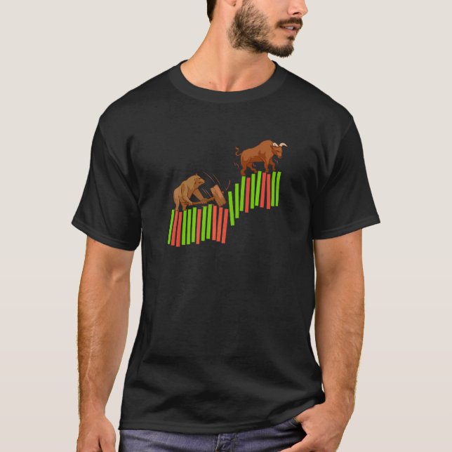 Trading Stock Market Trading Trader Bull Vs Bear I T-Shirt (Front)