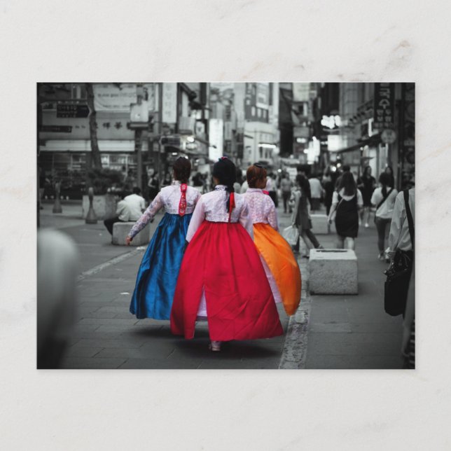 tradional korean girl photography postcard (Front)