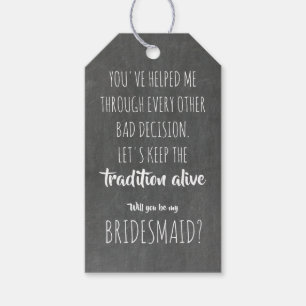 Tradition Alive - Funny Bridesmaid Proposal Gift Tags