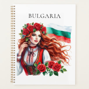 Tradition du drapeau bulgare Folklore Femme Roses 