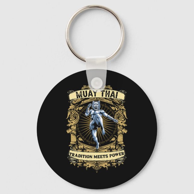 Tradition Meets Power - Kickboxing And Muay Thai F Keychain (Front)