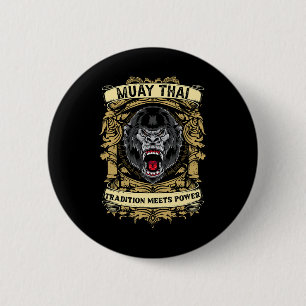 Tradition Meets Power - Kickboxing And Muay Thai G 2 Inch Round Button