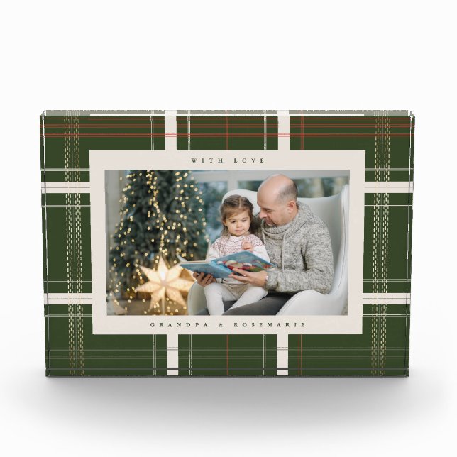 Tradition Plaid Cozy Forest Cabin Christmas Gift  Photo Block (Front)