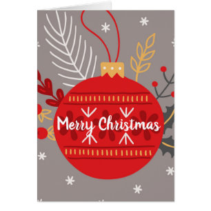 Traditiona Merry Christmas/ Red Ornament