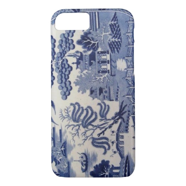 Traditional 19th Century Blue Willow China Case (Back)