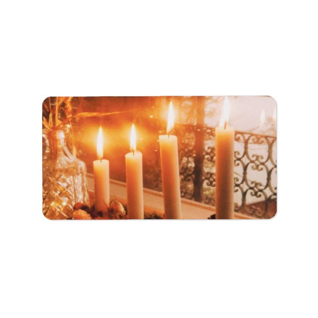 Traditional Advent Wreath with Candles  Label (Front)