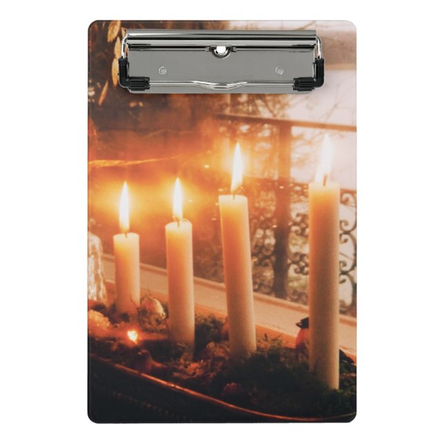 Traditional Advent Wreath with Candles  Mini Clipboard (Front)