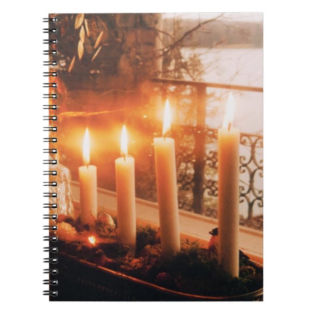 Traditional Advent Wreath with Candles  Notebook (Front)