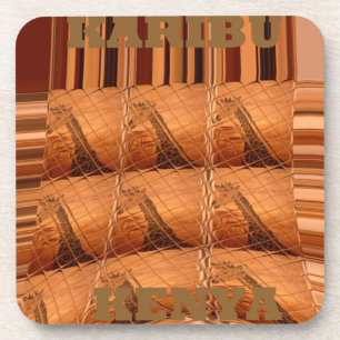 Traditional African Mirror: Woven Giraffe Coaster