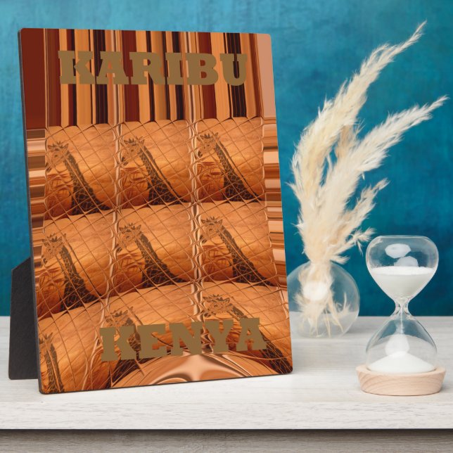 Traditional African Mirror: Woven Giraffe Plaque (Side)