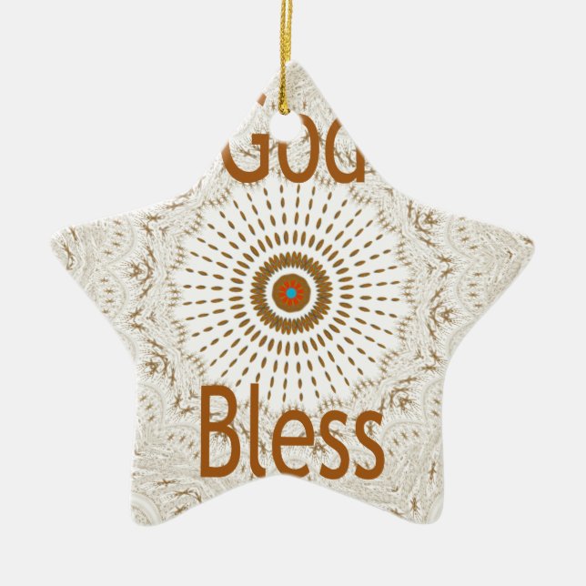 Traditional African Motif Design Art Print Ceramic Ornament (Front)