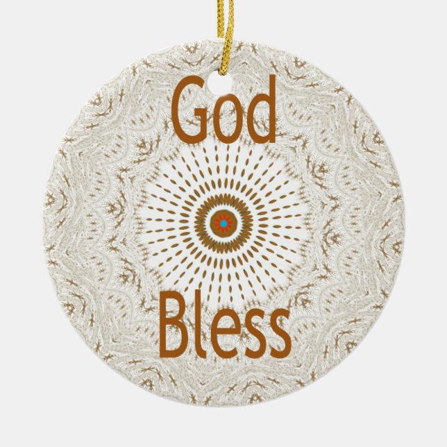 Traditional African Motif Design Art Print Ceramic Ornament (Front)