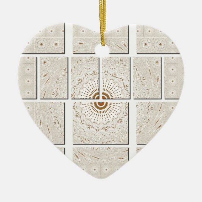 Traditional African Motif Mosaic Art Print. Ceramic Ornament (Front)