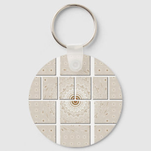 Traditional African Motif Mosaic Art Print. Keychain