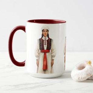 Traditional Albanian Costume Portrait   Heritage C Mug