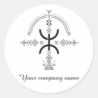 Traditional Amazigh Tattoo Symbol Classic Round Sticker