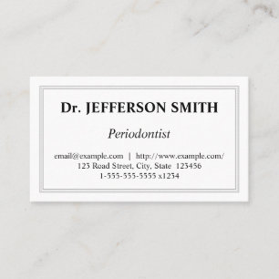 Traditional and Clean Periodontist Business Card