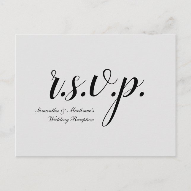 Traditional and Nostalgic "r.s.v.p." Postcard (Front)