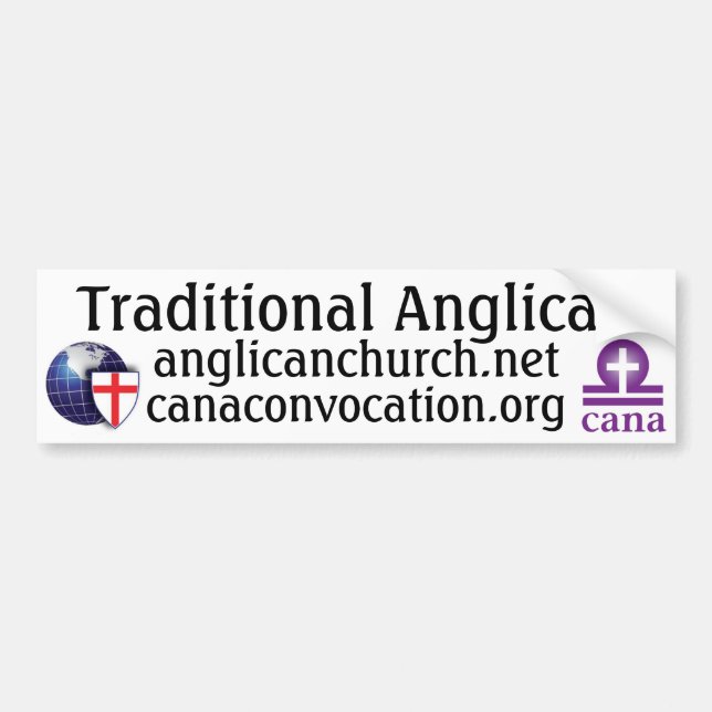 Traditional Anglican Bumper Sticker (Front)
