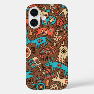 traditional apache indian art iPhone 16 case