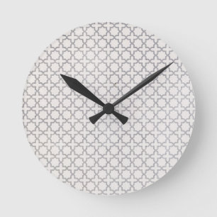Traditional Arabesque Tile Artwork Round Clock