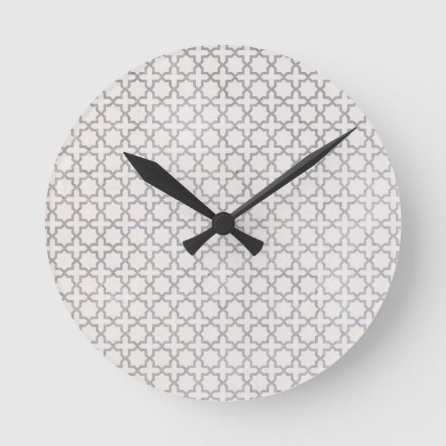Traditional Arabesque Tile Artwork Round Clock (Front)