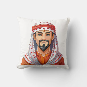 Traditional arabic or muslim hat throw pillow