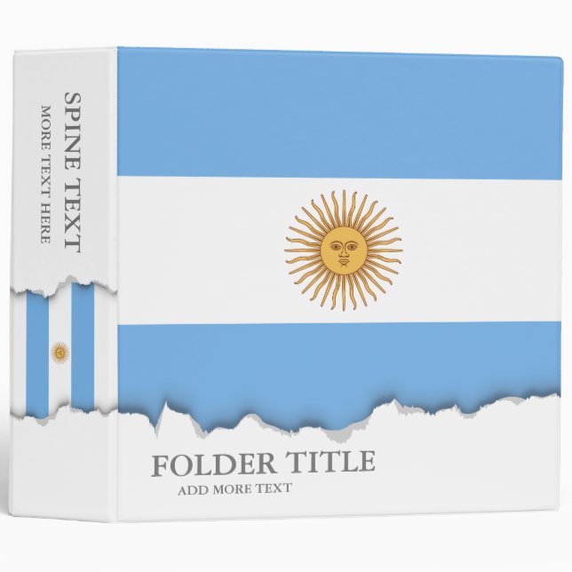 Traditional Argentina Flag Binder (Front/Spine)