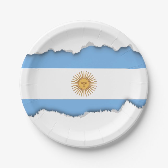 Traditional Argentina Flag Paper Plate (Front)