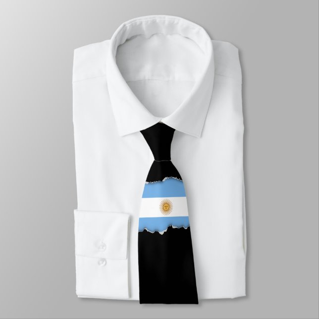 Traditional Argentina Flag Tie (Tied)