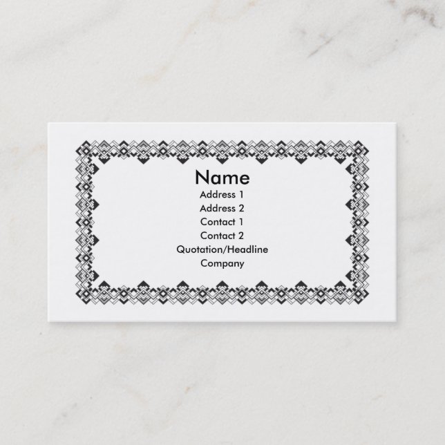 traditional art deco style bordered business card (Front)