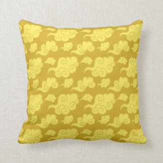 Traditional Asian/Chinese Golden Cloud Pattern Throw Pillow