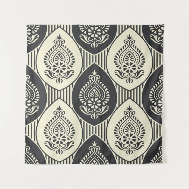 Traditional Asian damask, seamless pattern Tapestry (Front)