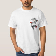 Traditional Asian Mythological Dragon & Red Clouds