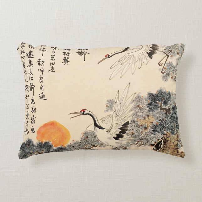 Traditional Asian painting: classic art. Accent Pillow (Front)