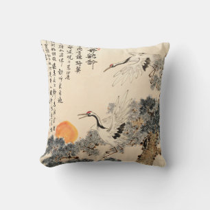 Traditional Asian painting: classic art. Throw Pillow