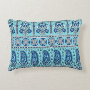 Traditional Asian paisley border design Accent Pillow